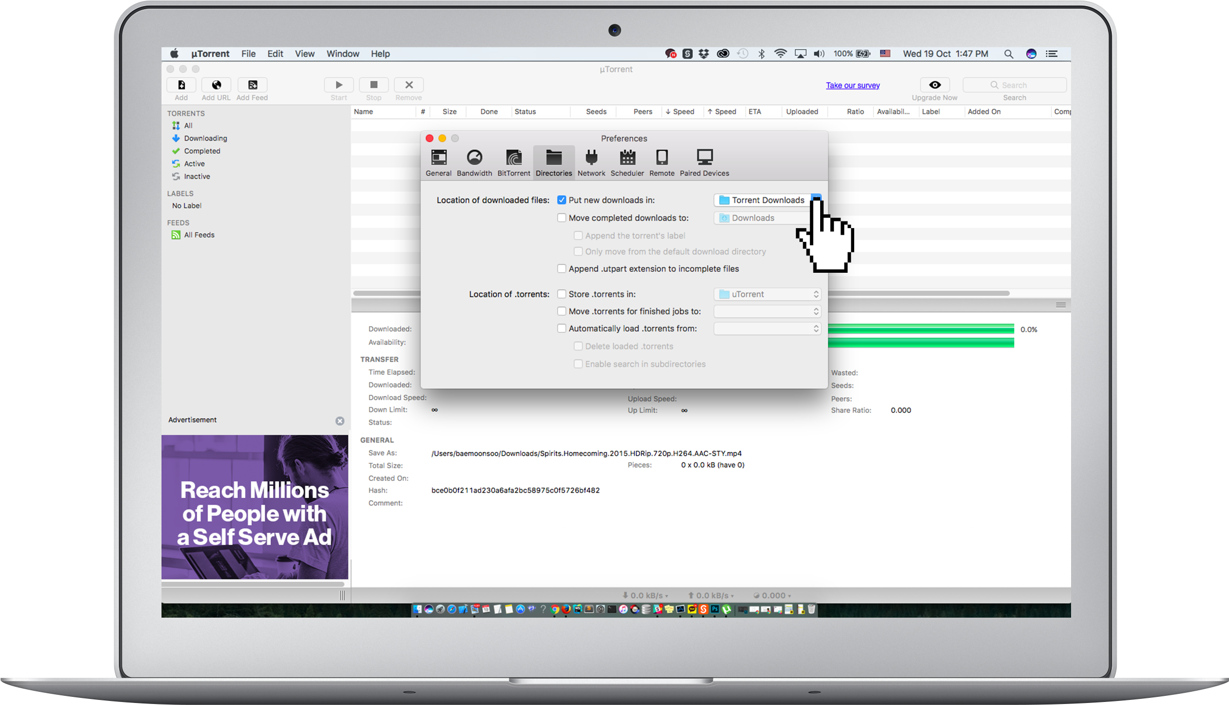 Change Download Folder Utorrent - Pacer App Clipart (2672x1549), Png Download