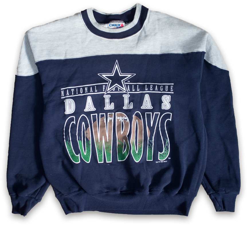 Og Chalkline Dallas Cowboys Sweater Medium - Long-sleeved T-shirt Clipart (900x900), Png Download