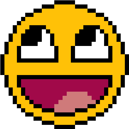 Awesome-derpy Face - Dibujos Cuadriculados De Emojis Clipart (1400x1400), Png Download
