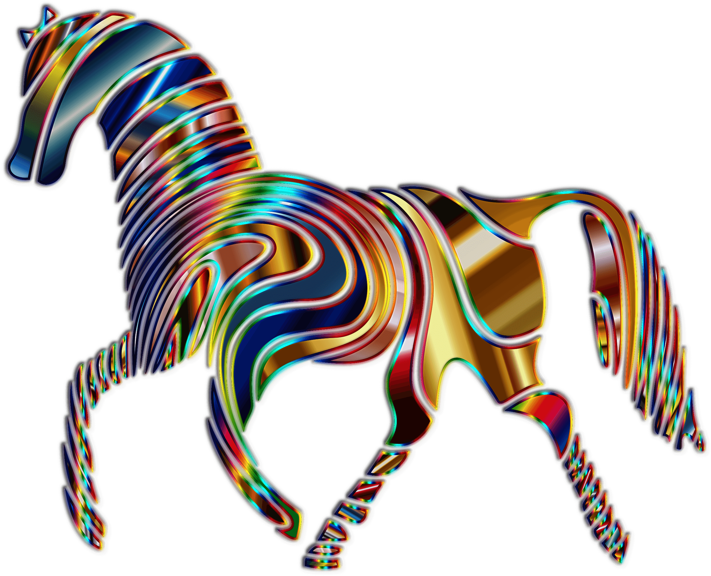 Psychedelic Horse Clipart (2400x1936), Png Download