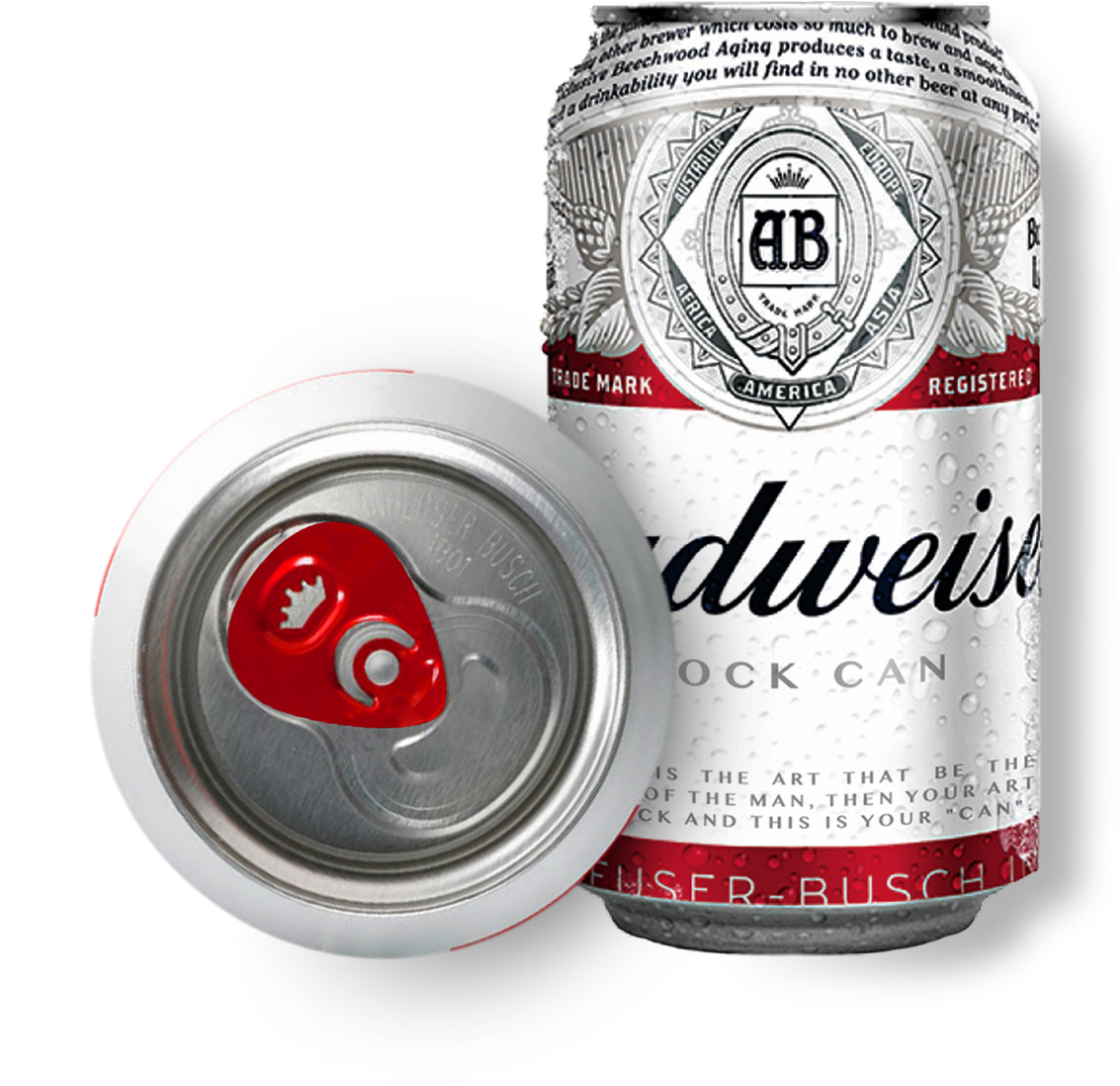Budweiser 25 Oz Can Bottle Cooler Huggie Classic Label Clipart (1133x1098), Png Download