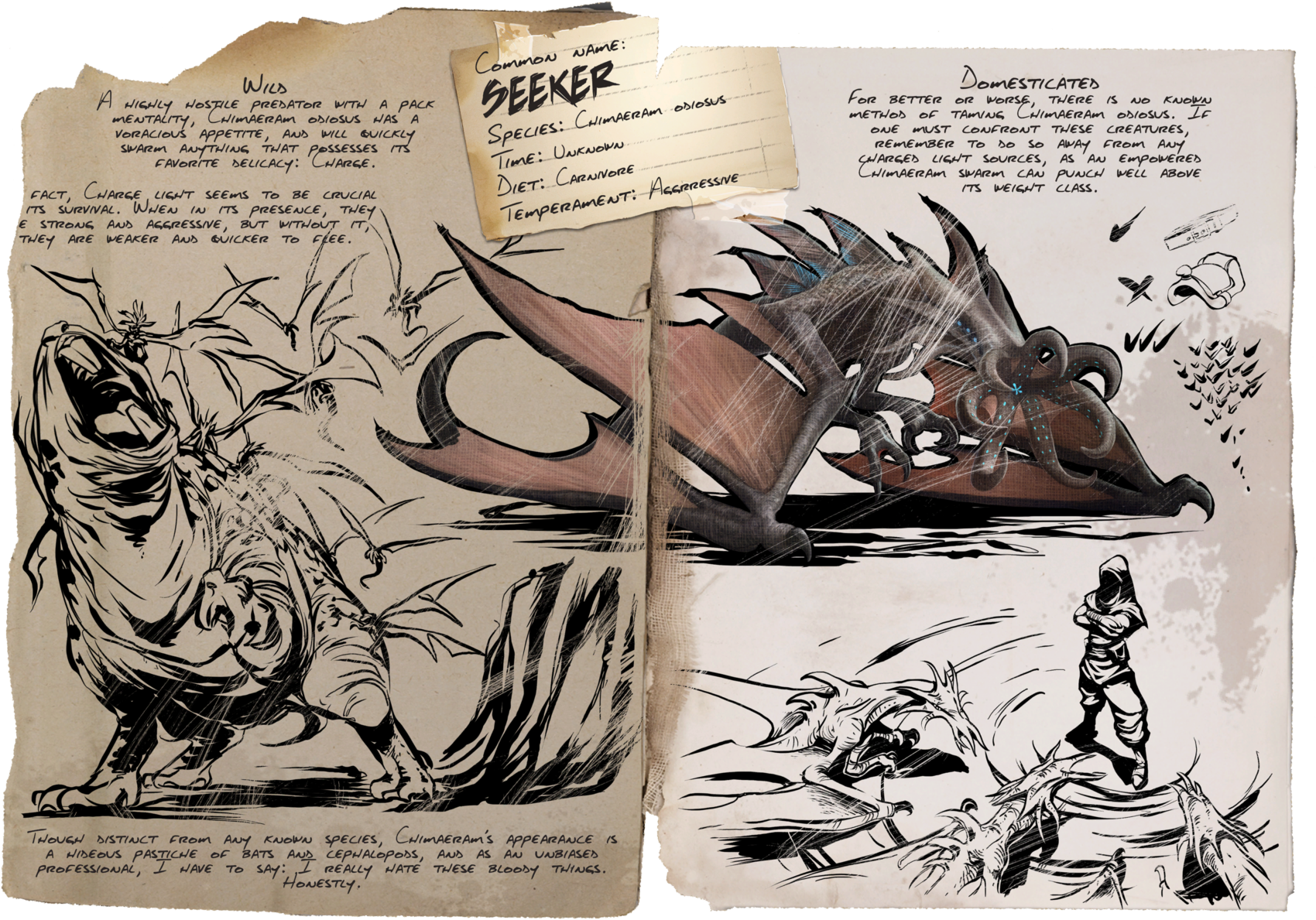Dino Dossier - Seeker - Ark Aberration Seeker Dossier Clipart (2000x1330), Png Download