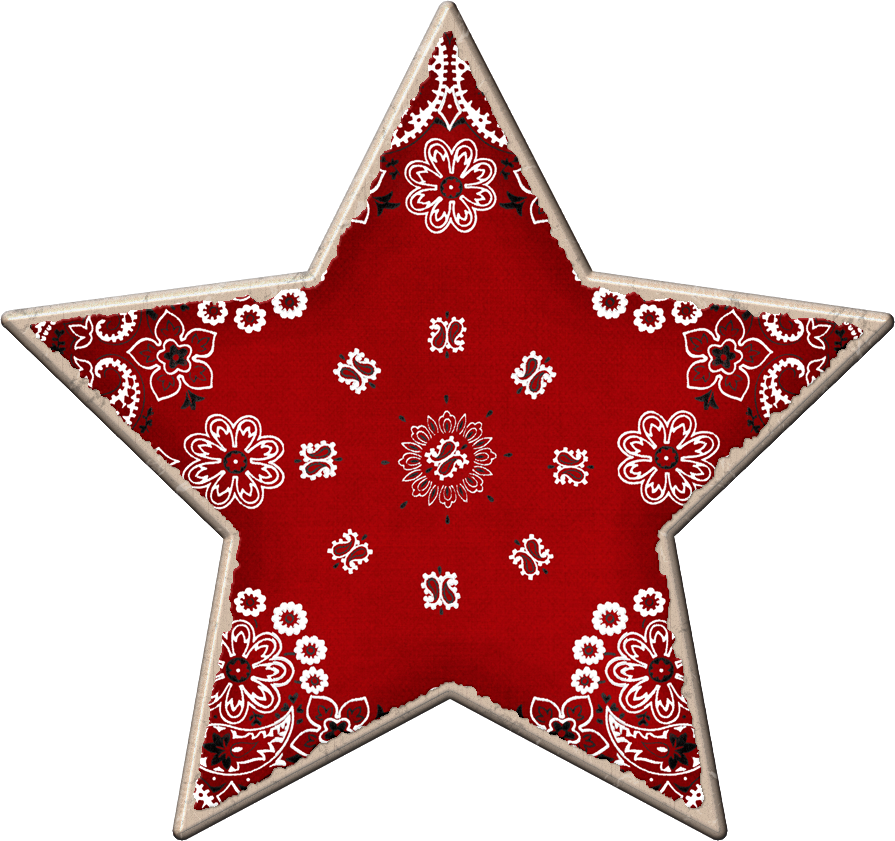 Red Bandana Star - Cowboy Clipart (895x841), Png Download
