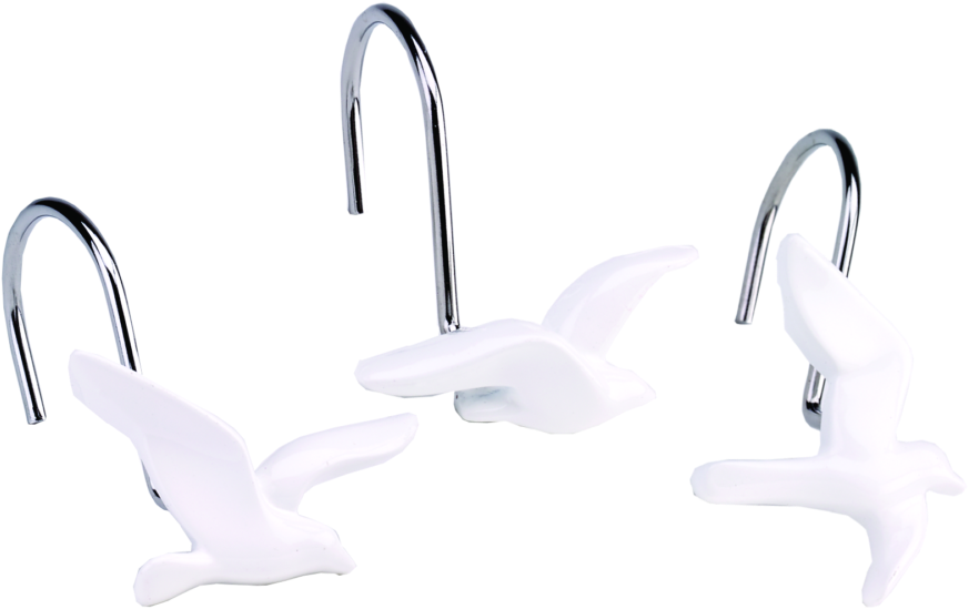 Seagulls Shower Curtain Hooks - Earrings Clipart (1000x1000), Png Download
