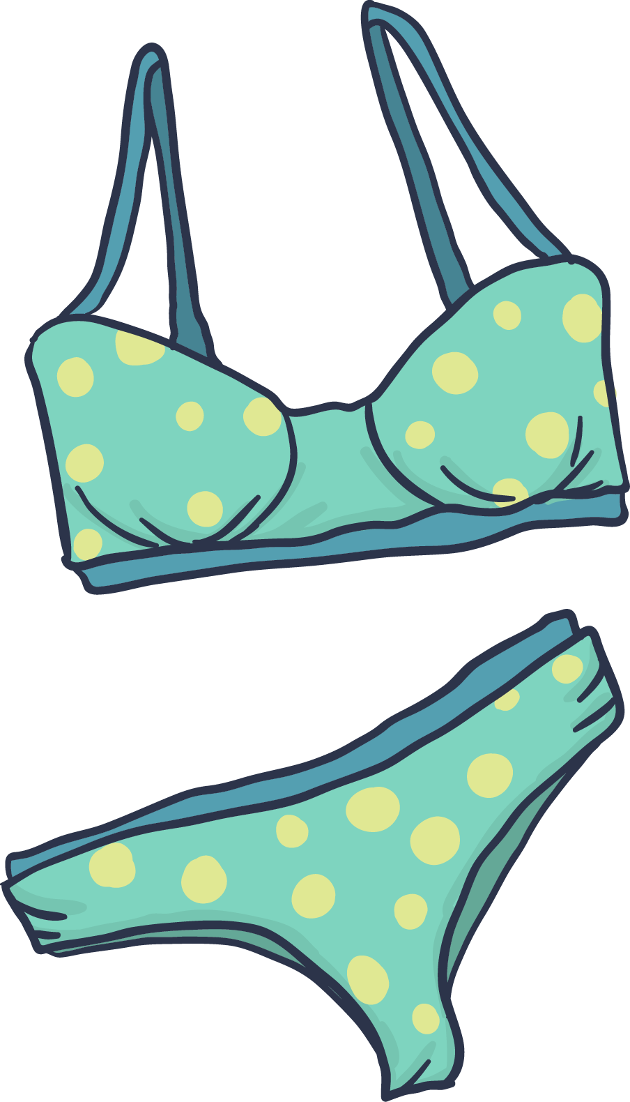 Swimsuit Bikini Clip Art - Png Download (904x1580), Png Download