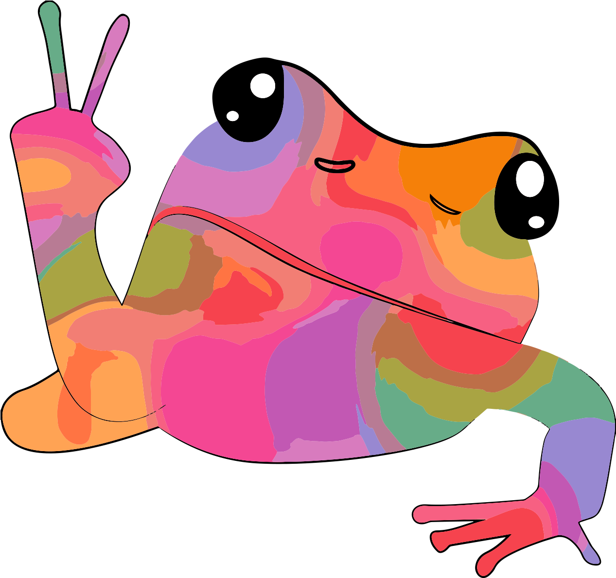 Psychedelic Tree Frog Purchase Design Here - T-shirt Clipart (1267x1189), Png Download