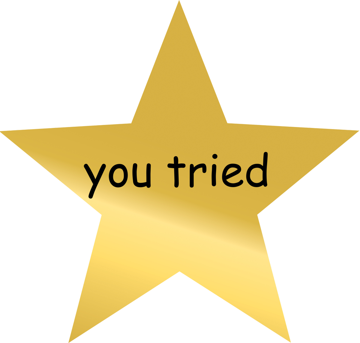 Upvote 16 Downvote - Gold Star You Tried Clipart (1000x952), Png Download