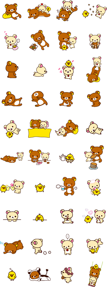 Good Friends - Rilakkuma Line Stickers Clipart (420x1121), Png Download