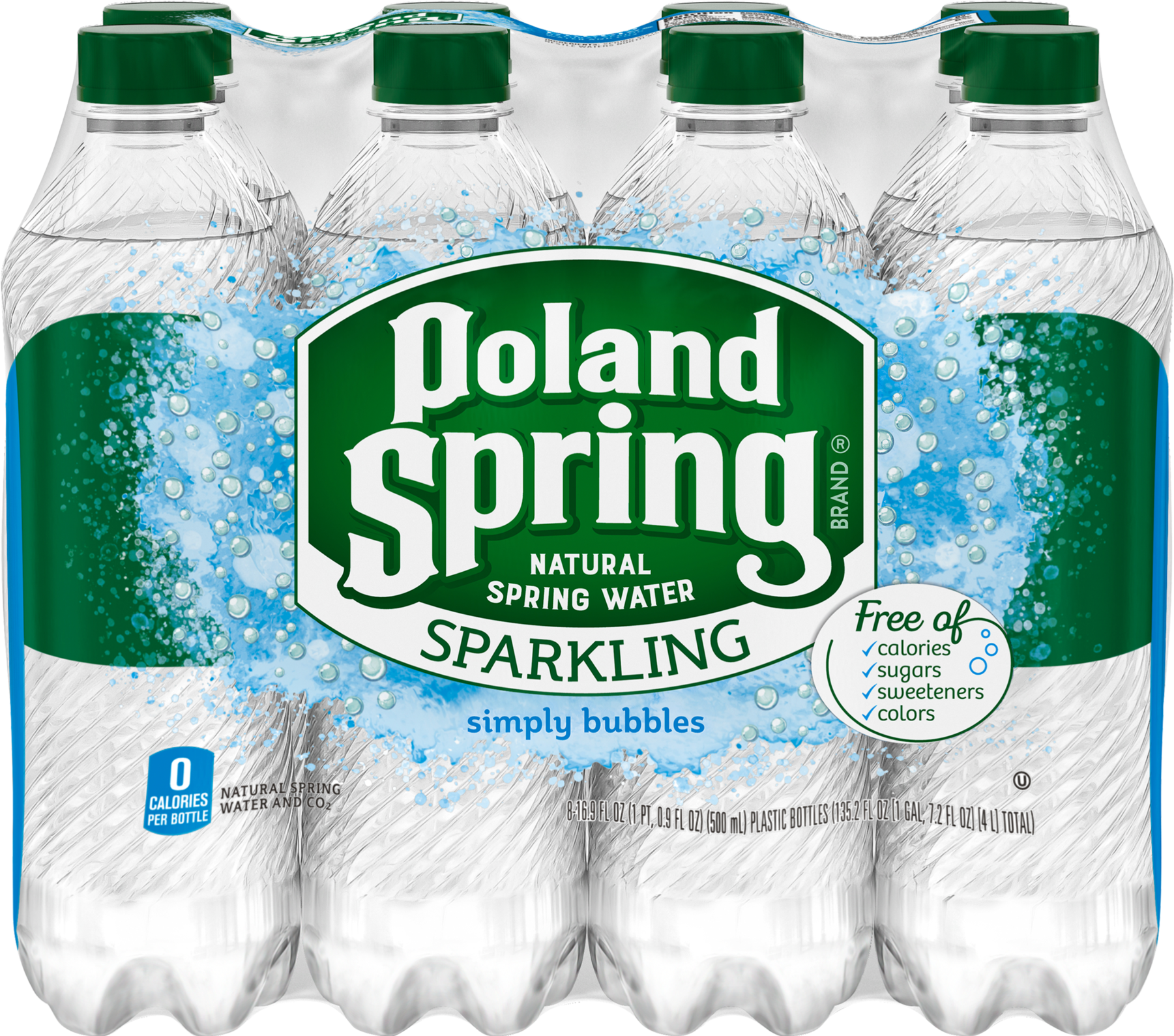Poland Spring Simply Bubbles Sparkling Water, - Poland Spring Lemon Sparkling Water Clipart (1800x1800), Png Download