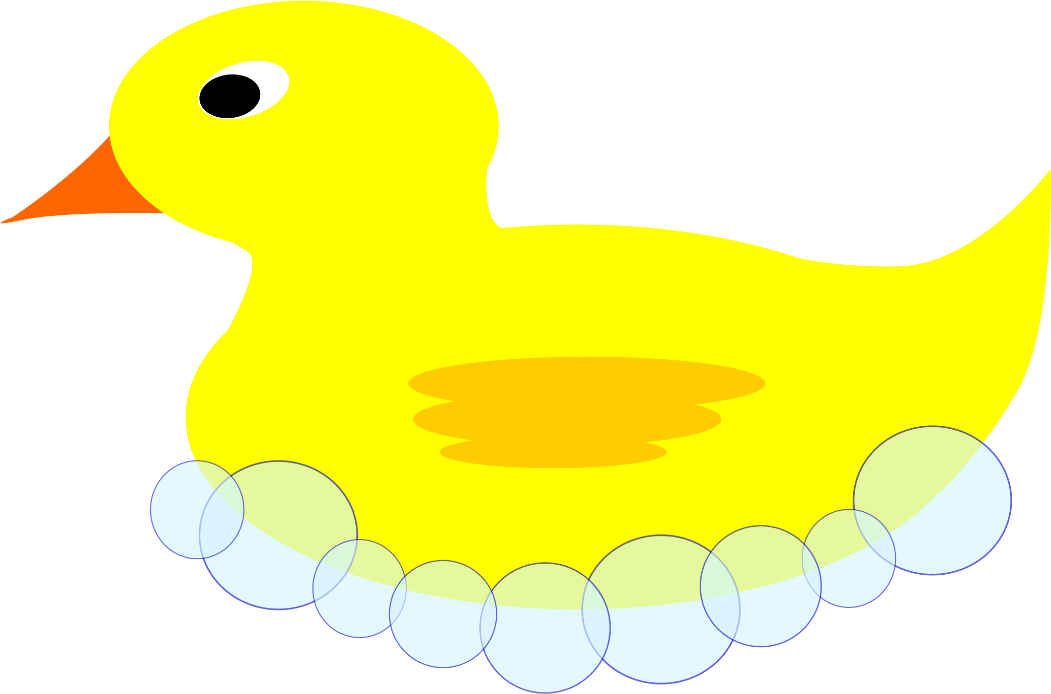 This Free Icons Png Design Of Rubber Ducky In Bubbles Clipart (2400x3394), Png Download