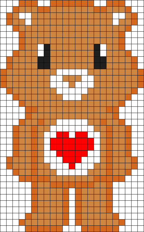 8 Bit Care Bear Tender Heart Perler Bead Pattern / - Central City Brewing Co Ltd Clipart (484x778), Png Download