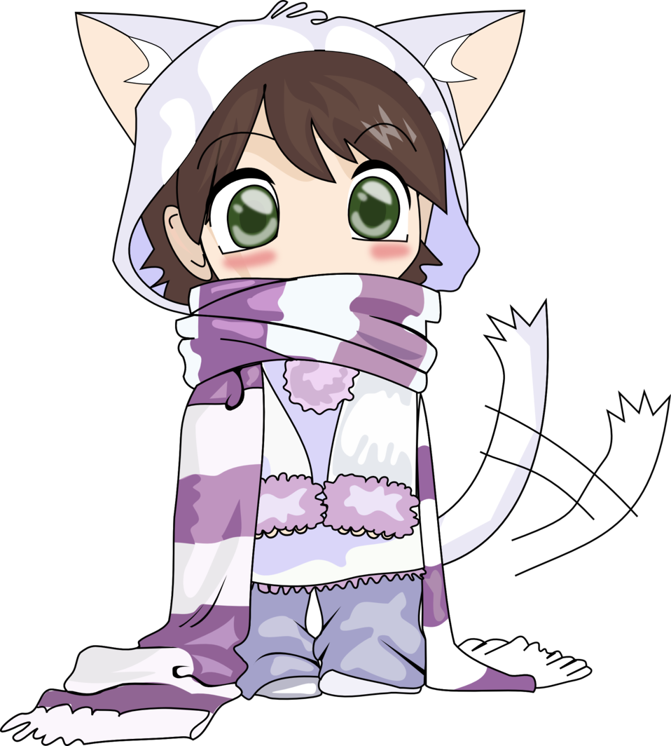 Chibi - Neko - Neko Chibi Clipart (958x1064), Png Download