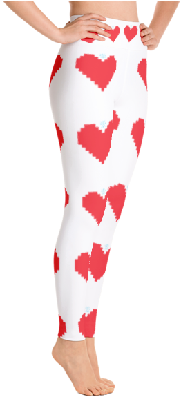 "8 Bit Heart" Yoga Leggings - Yoga Pants Clipart (600x600), Png Download