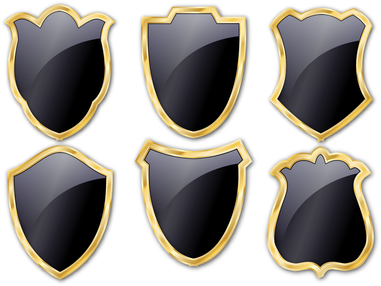 Download Black Shield Gold Metallic Download Free Image Clipart