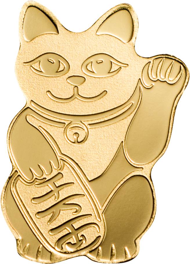 Maneki Neko - Golden Maneki Neko Clipart (910x910), Png Download