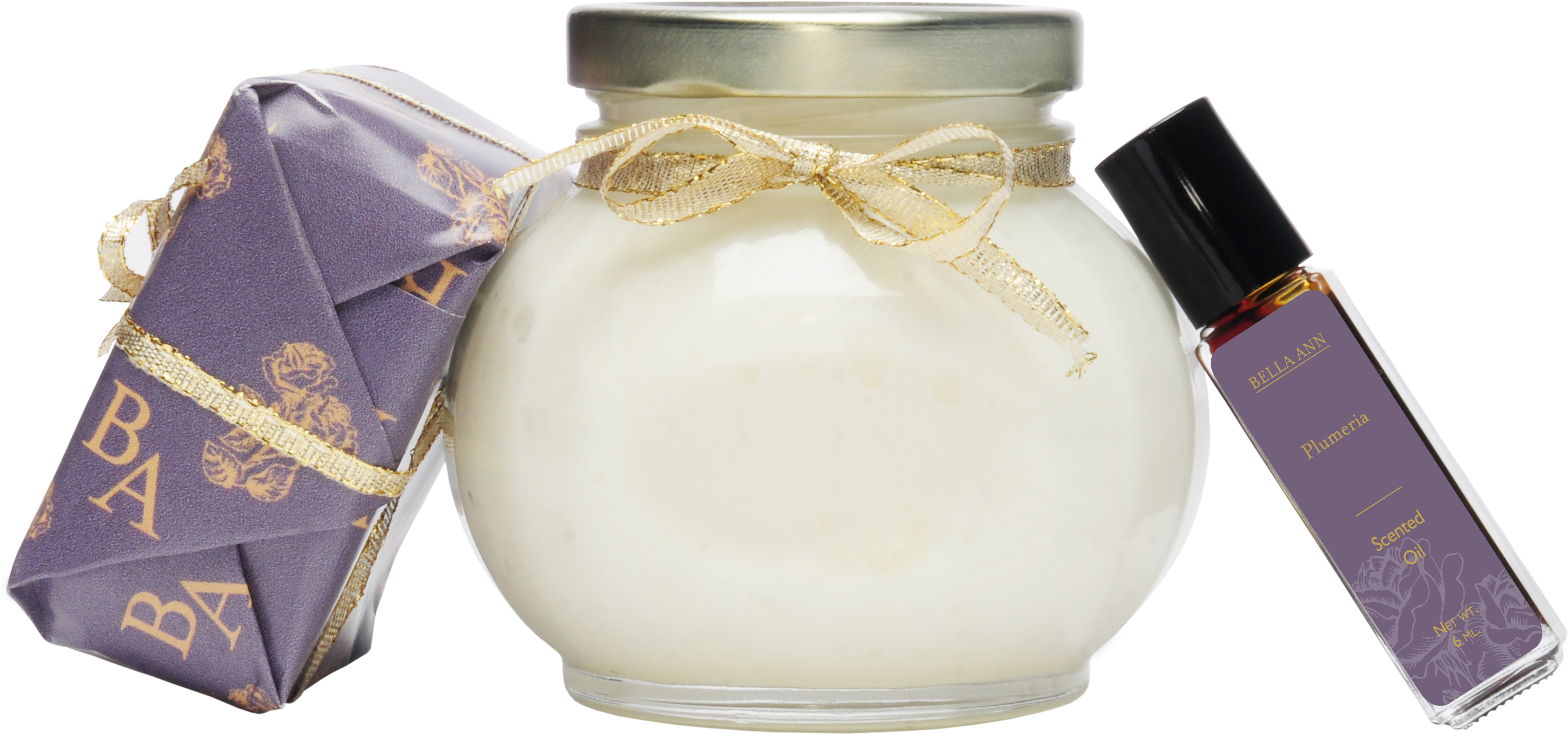 Scented Soap, Body Oil And Body Parfait With Plumeria - Perfume Clipart (3044x2840), Png Download