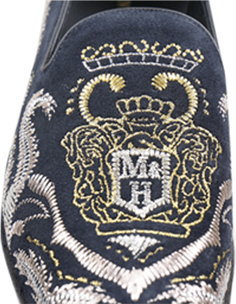 Loafers Prince 2 Suede Navy Embrodery Metalic Ls - Sock Clipart (1024x1024), Png Download