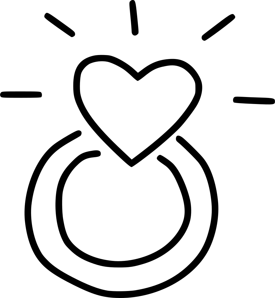 Engagement Ring Heart Marriage Propose Comments - Love Icon Doodle Png Clipart (904x980), Png Download