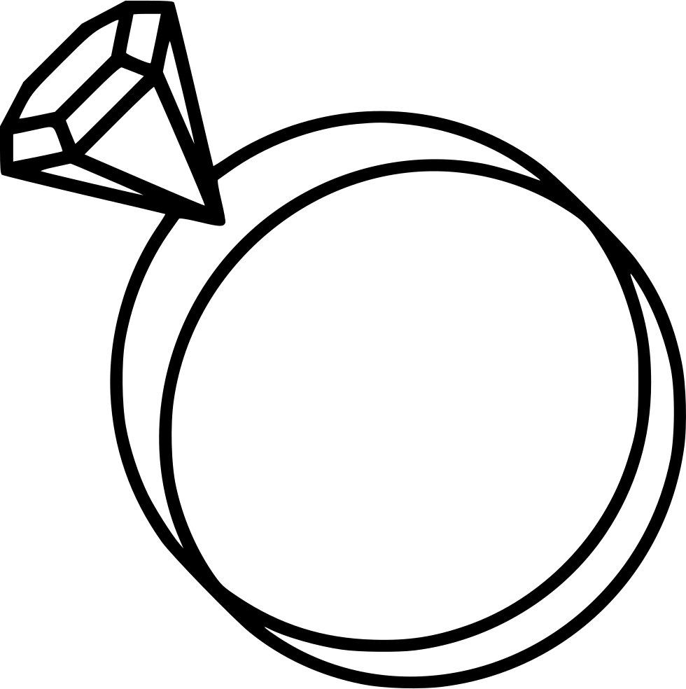 Engagement Ring Comments - Line Art Clipart (980x984), Png Download