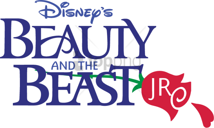 Free Png Beauty And The Beast Jr Logo Png Image With - Disney's Beauty And The Beast Jr Logo Clipart (850x510), Png Download