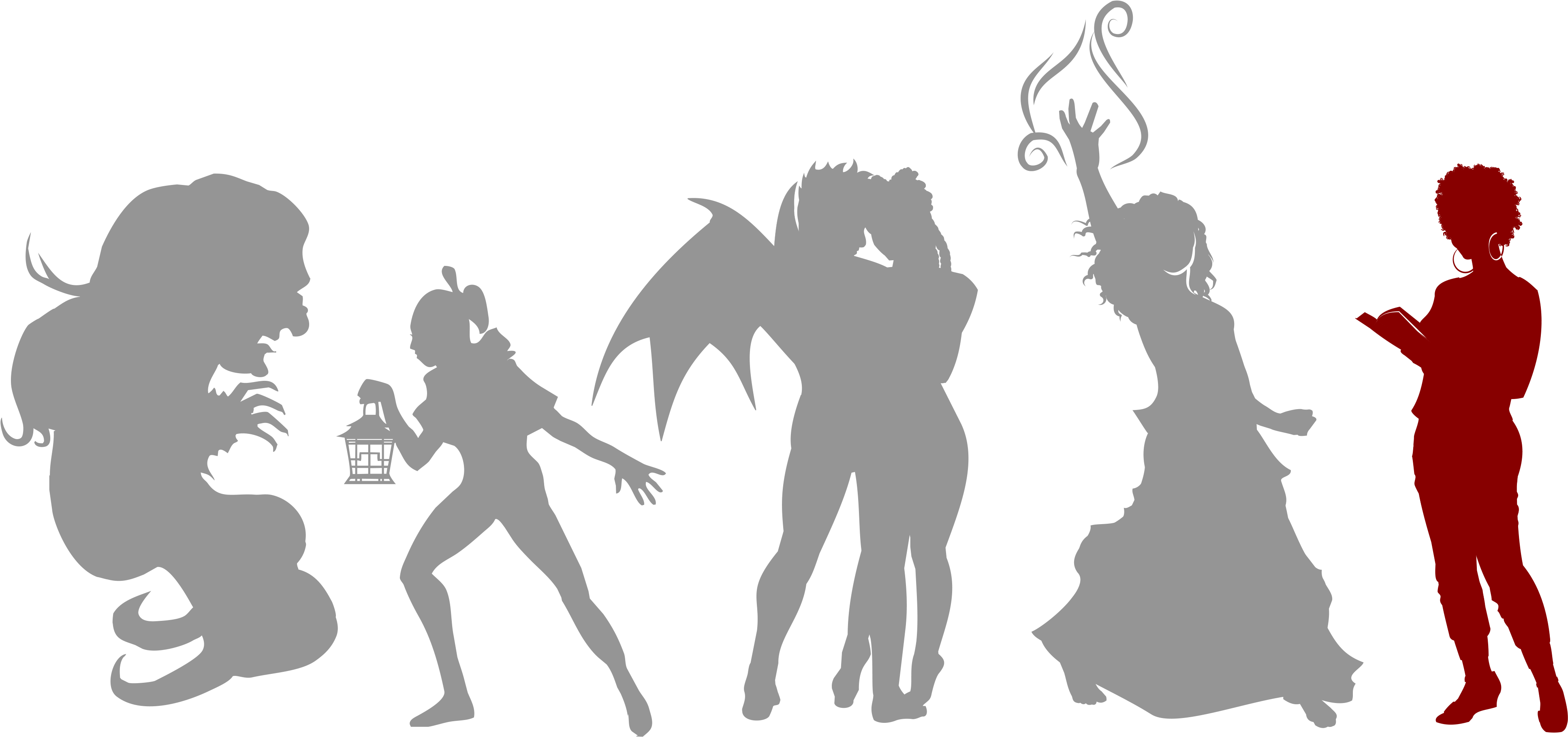 Reunion - Silhouette Clipart (3953x1891), Png Download