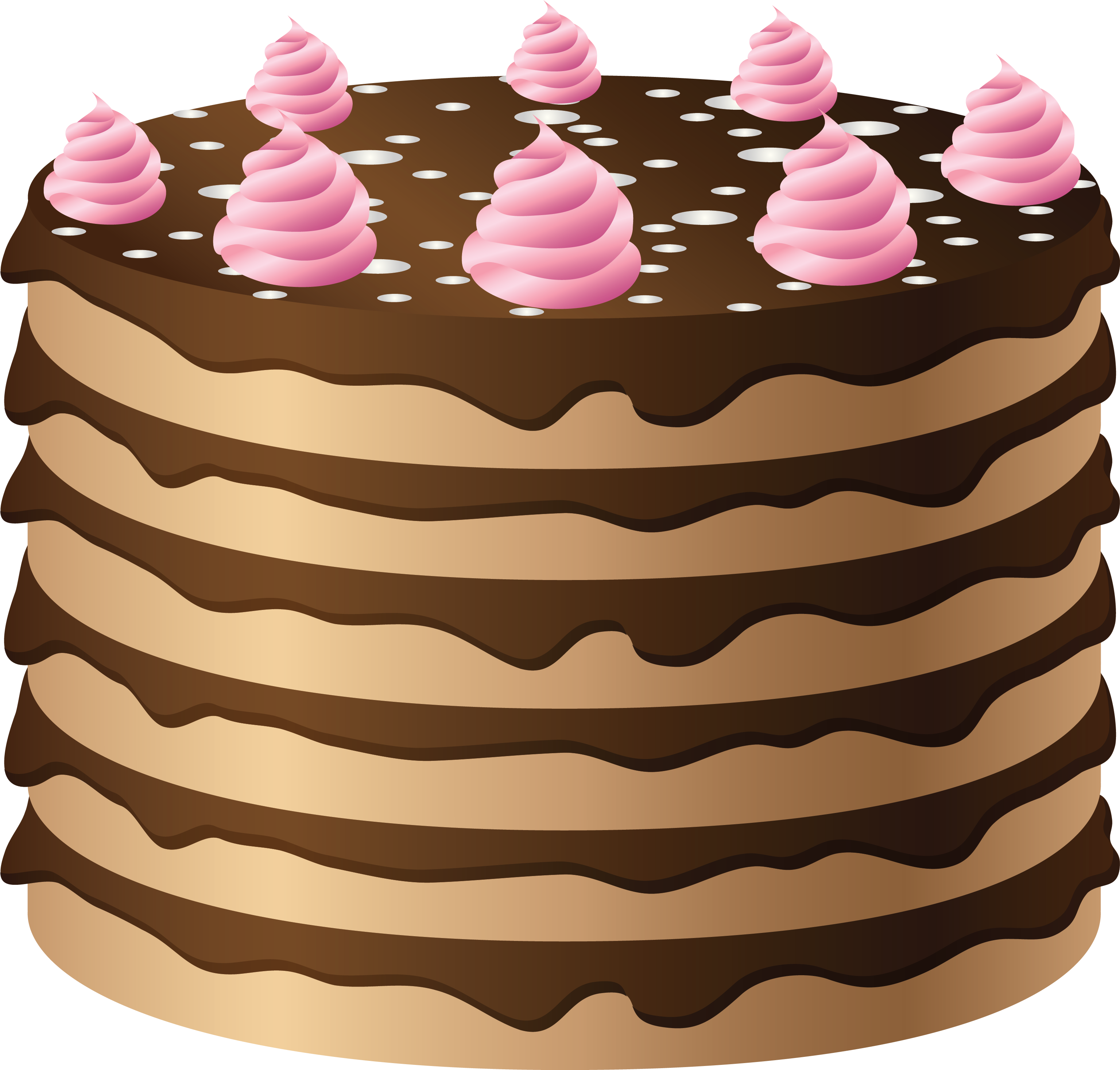 Chocolate Cake With Pink Cream Png Clipart - Transparent Chocolate Cake Clipart (3170x3006), Png Download