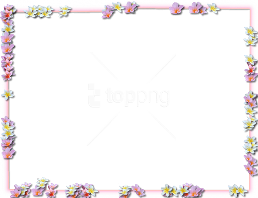 Free Png Flowers Borders Png Pic Png - Transparent Png Flower Borders Clipart (850x654), Png Download