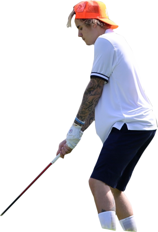 Justin Bieber Golfing - Miniature Golf Clipart (853x1280), Png Download
