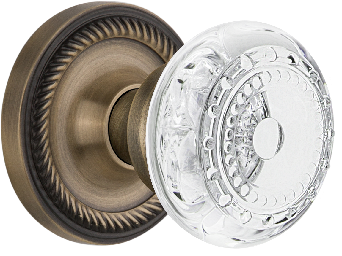 Rope Rosette With Crystal Meadows Knob - Brass Clipart (2045x3048), Png Download