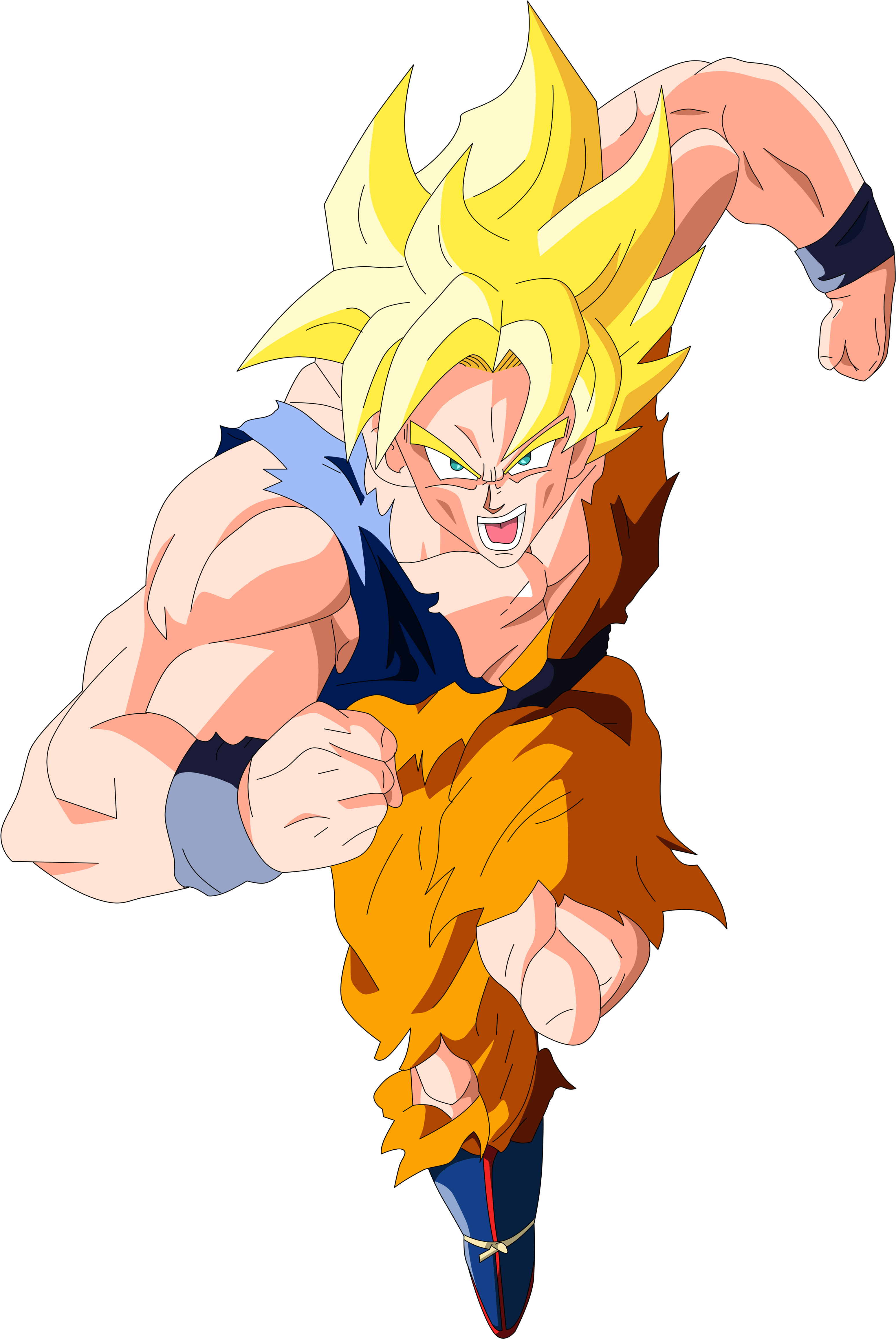 Who Is The Fastest Anime Character - El Maky Z Goku Ssj Clipart (3454x5000), Png Download