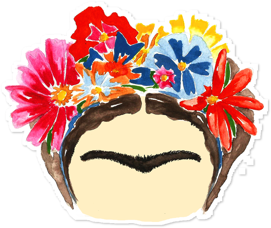 Flores Frida Kahlo Png - Frida Kahlo Draw Clipart (962x962), Png Download