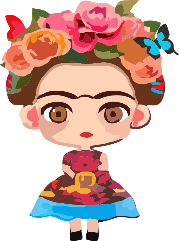 Medium Image - Frida Kahlo Cute Png Clipart (593x800), Png Download