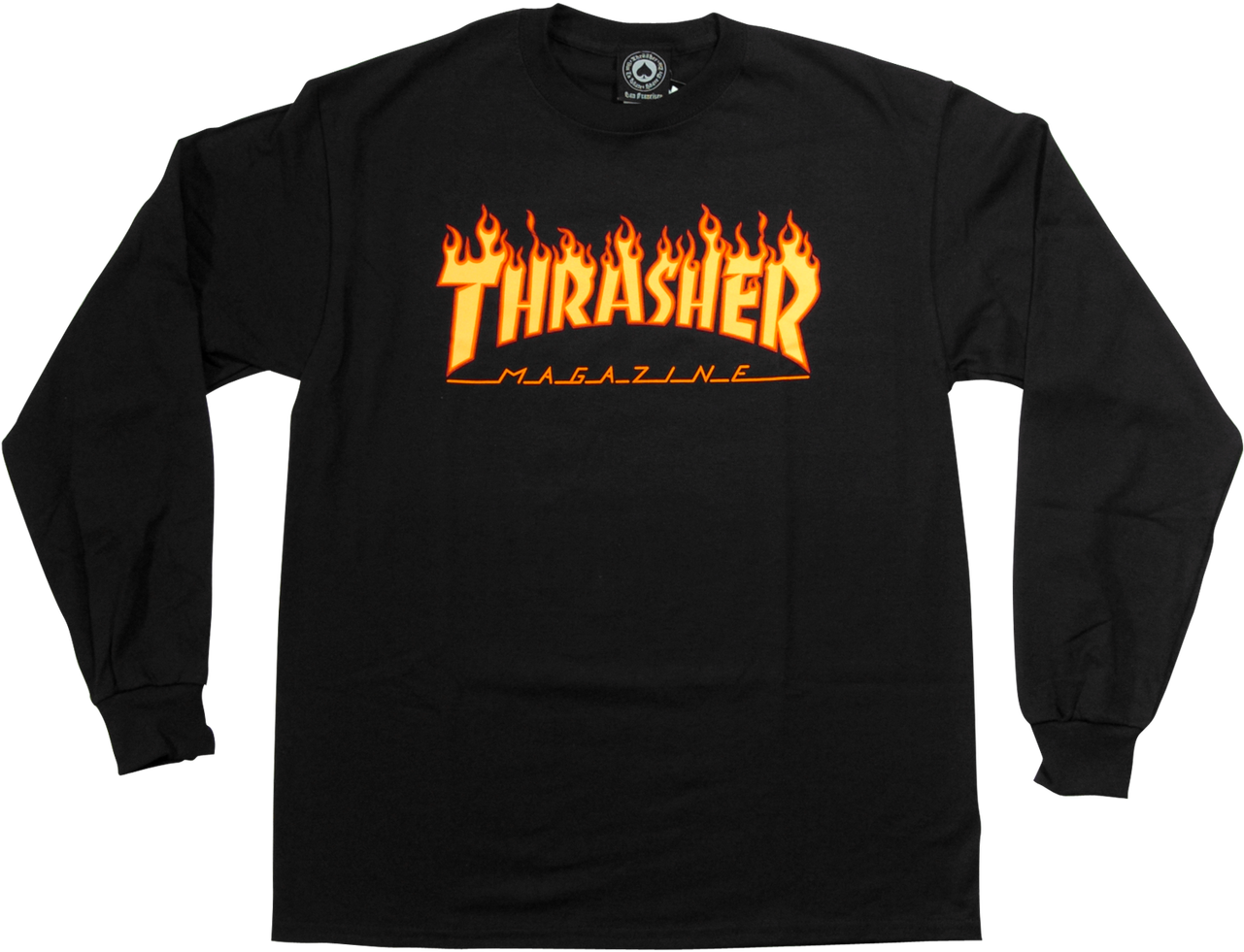 Thrasher Flame Black T Clipart (1281x981), Png Download