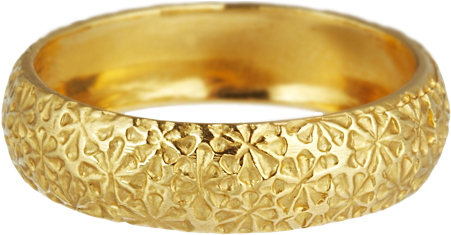 Cathy Waterman Gold Textured Flower Band - Bangle Clipart (450x750), Png Download