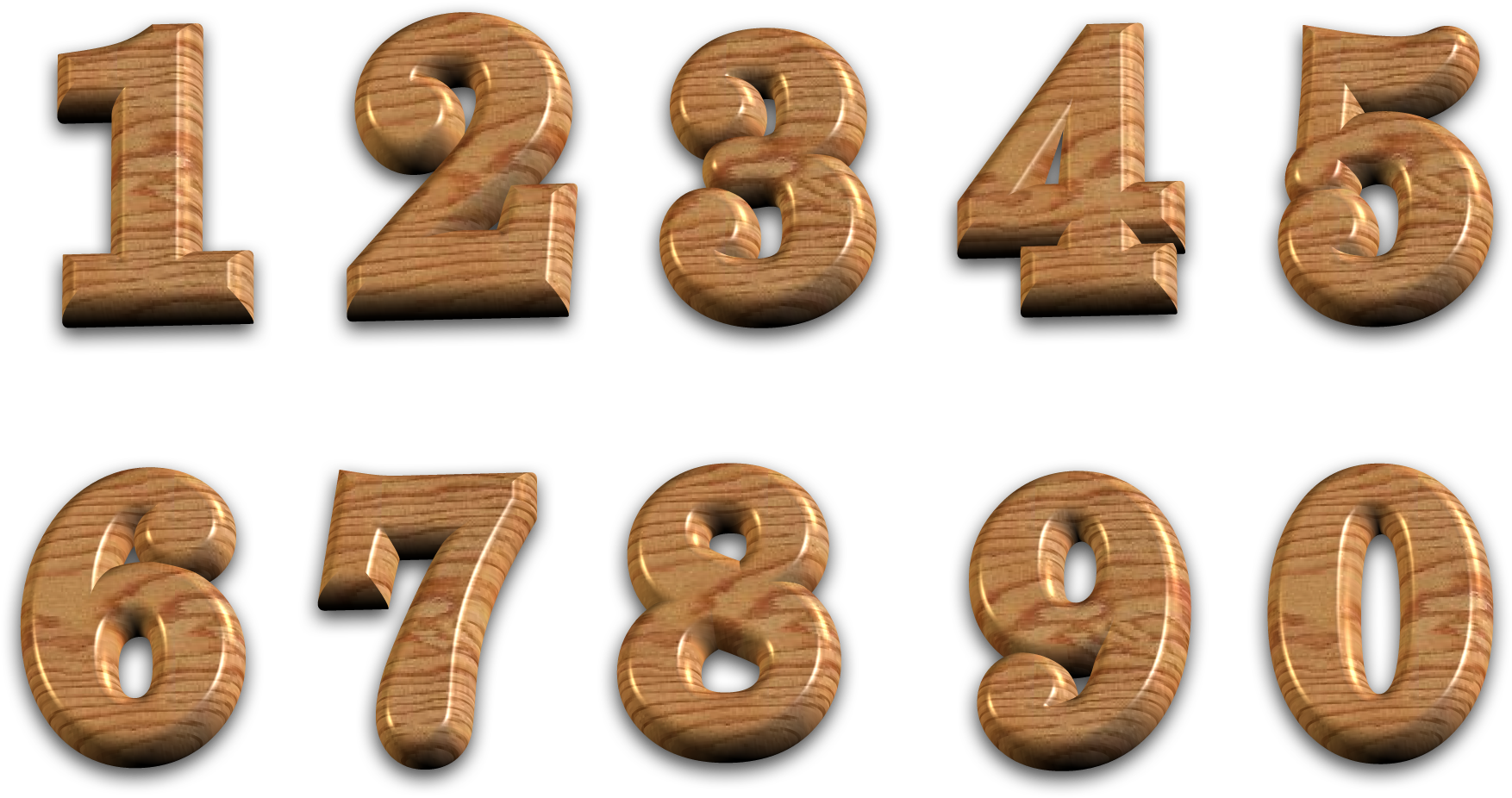Image Black And White D Polished Wooden With Backgr - Numbers Transparent Background Clipart (2000x1000), Png Download