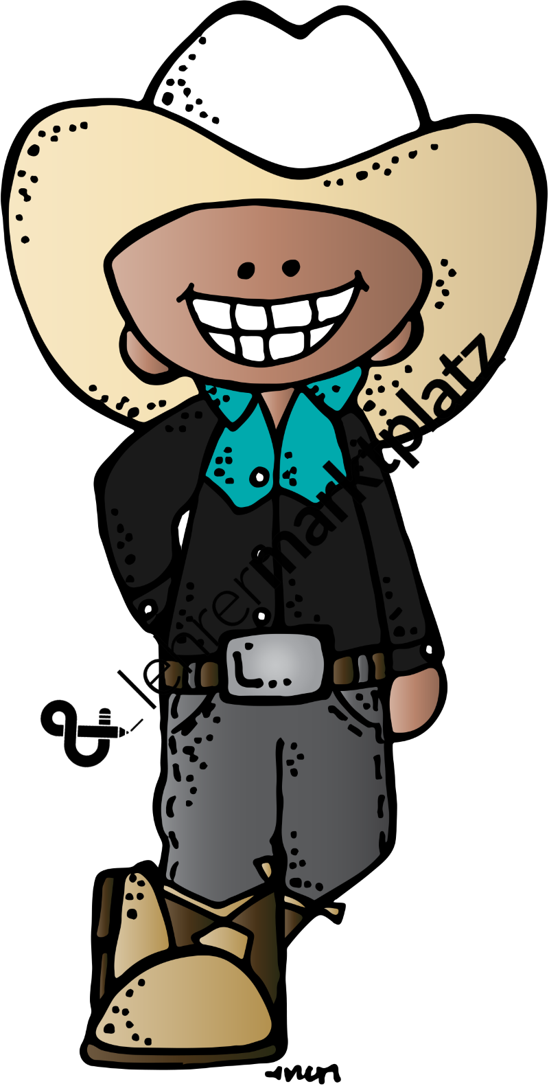 Graphic Freeuse Clip Art Cowboys Und Cowgirls Farbig - Cowboy Clip Art Melonheadz - Png Download (800x1581), Png Download
