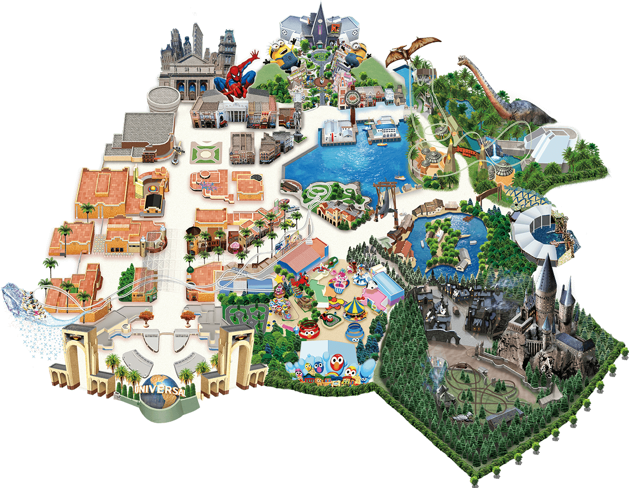 Тематический парк студии часы все сундуки. Юниверсал студио Япония. Парк Юниверсал в Осаке. Universal Studios парк Осака карта парка.