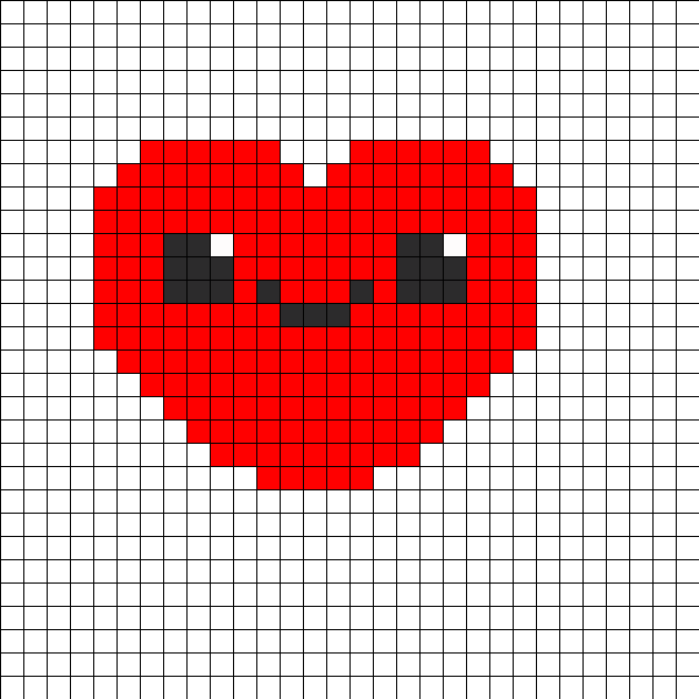 Cute Kawaii Heart Perler Bead Pattern Bead Sprite Cute Pixel Art Grid Clipart Large Size Png Image Pikpng