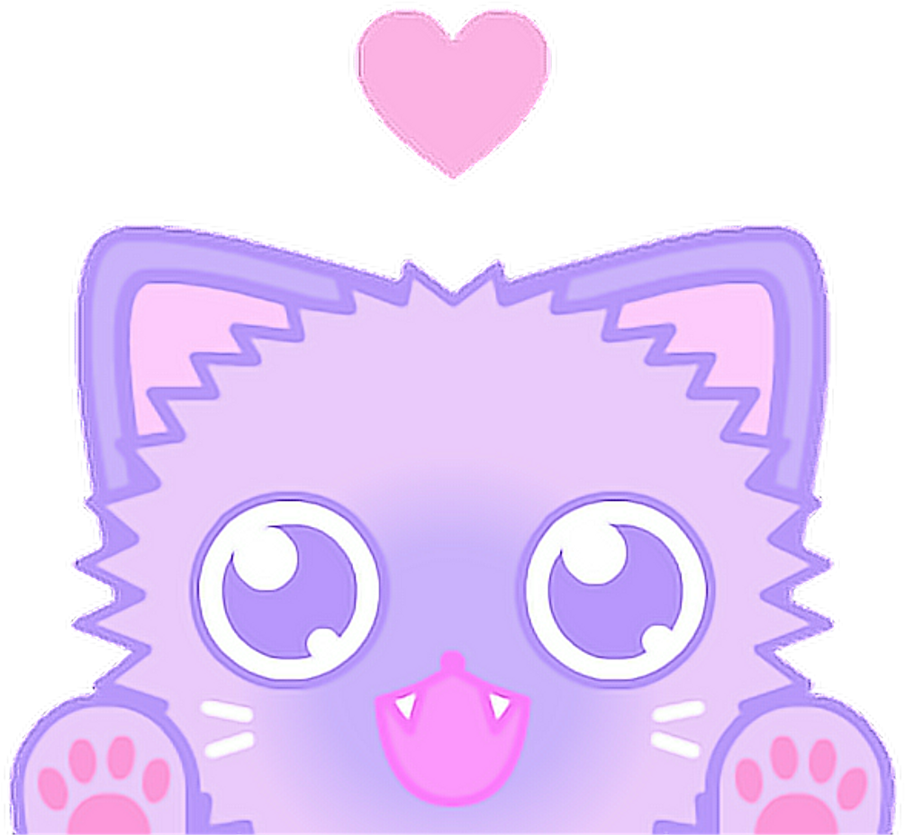 #cat #heart #kawaii #ftestickers #tumblr - Purple Kawaii Tumblr Png Clipart (1024x1024), Png Download