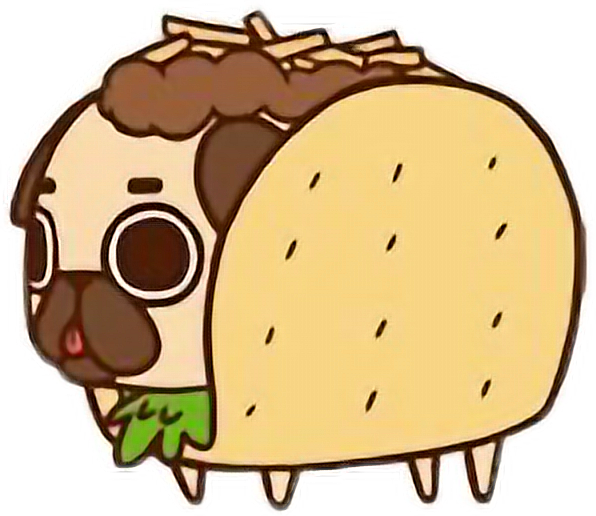 Cute Chibi Food Tacofreetoedit - Kawaii Pugs Clipart (596x516), Png Download