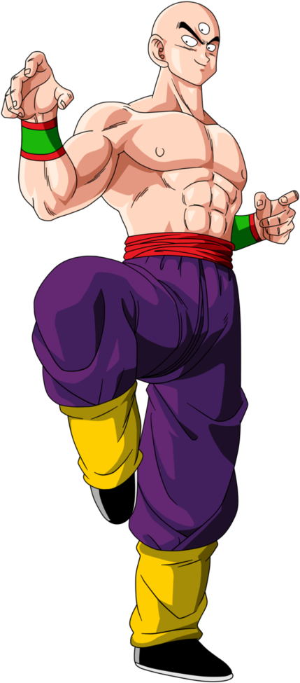 He Looks Best In The Original Dragon Ball - Ten Shin Han Dragon Ball Png Clipart (488x1031), Png Download