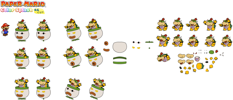 Bowser Jr Color Recut By Derekminya On Ⓒ - Cartoon Clipart (1024x442), Png Download