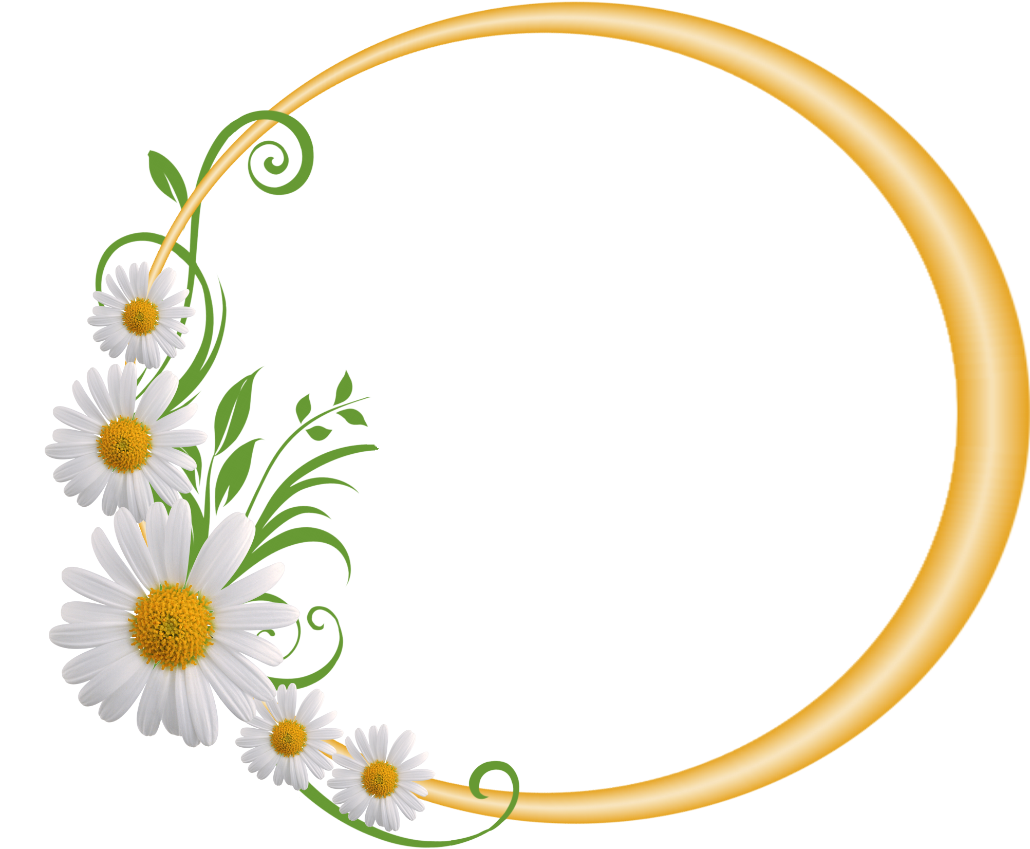 Floral Circle Frame Png Clipart (2136x1748), Png Download