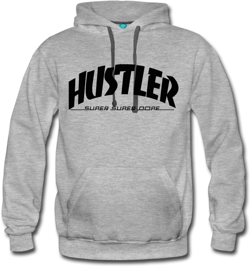 Hustler Thrasher Logo Gray Premium Hoodie Men's Premium - Sweatshirt Clipart (1000x1000), Png Download