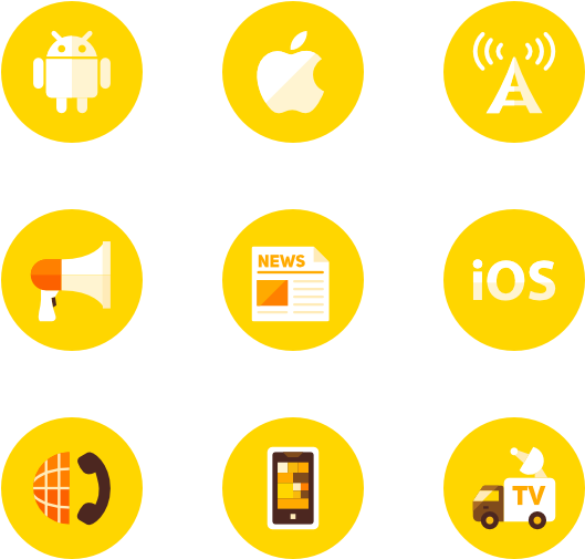 Communication - Vector Yellow Icon Png Clipart (600x564), Png Download