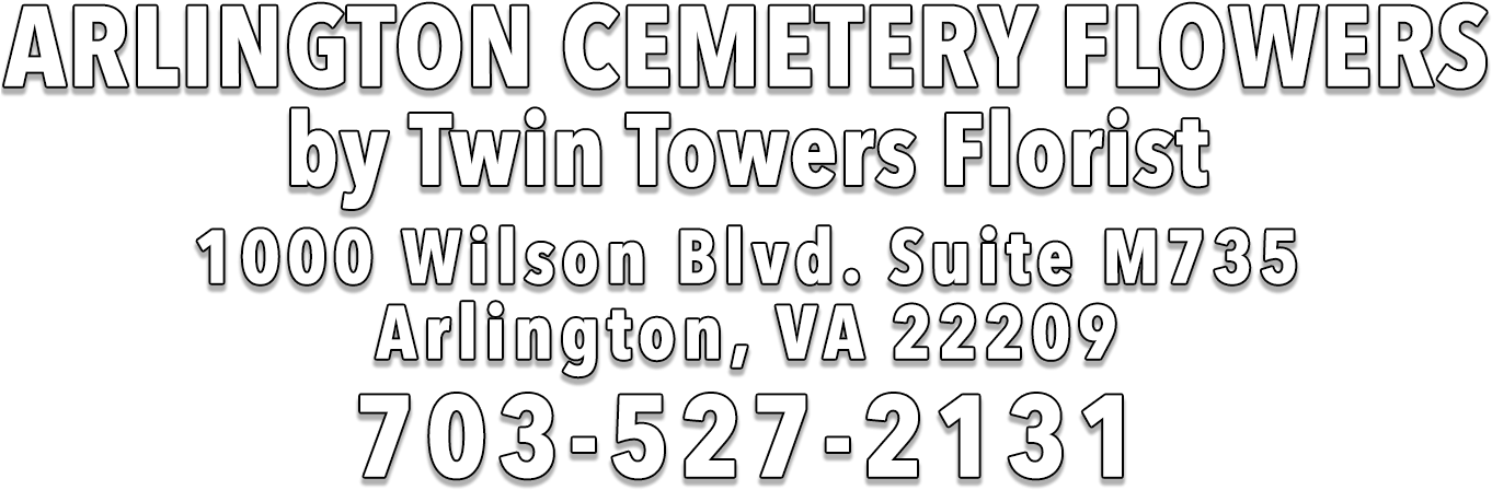Arlington Cemetery Flowers By Twin Towers Florist - Calligraphy Clipart (1361x487), Png Download