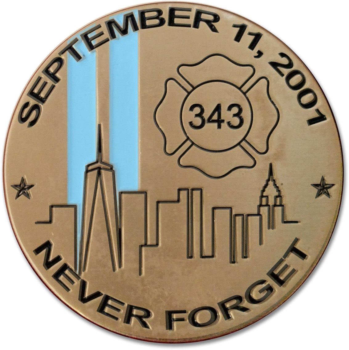 9-11 15th Anniversary Coin Frnt Bk - Circle Clipart (1133x1134), Png Download