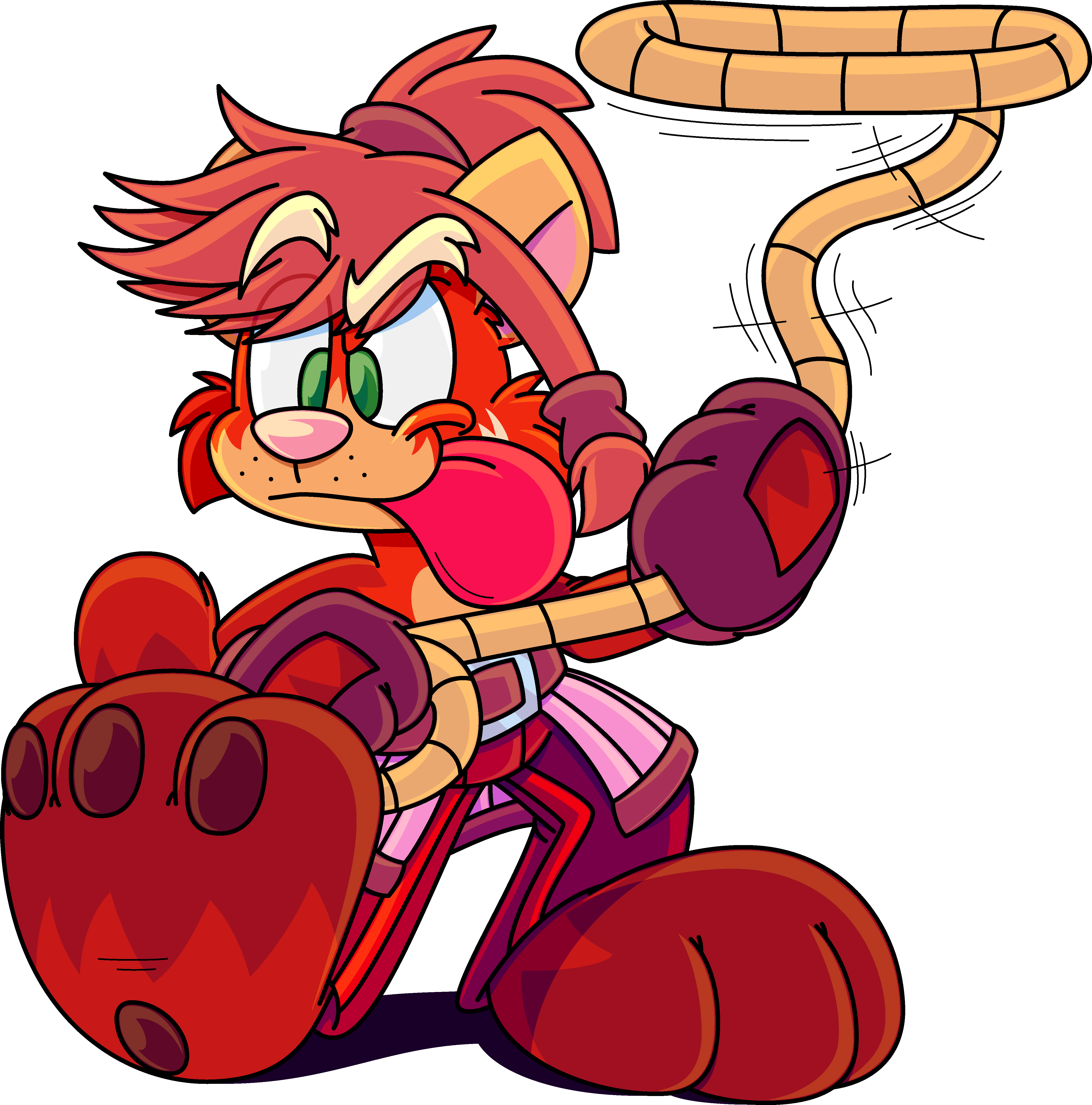 Wranglin' Red Panda - Cartoon Clipart (4742x4800), Png Download