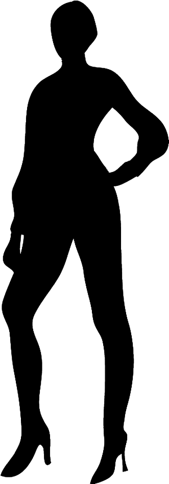 People Silhouette Clipart Hand On Hip - Silhouettes With No Background - Png Download (331x945), Png Download