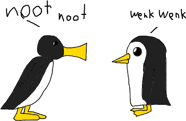 Noot Noot - Image - Pingu Vs Gunter Clipart (800x600), Png Download